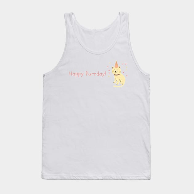 Happy Purrday Tank Top by Honu Art Studio